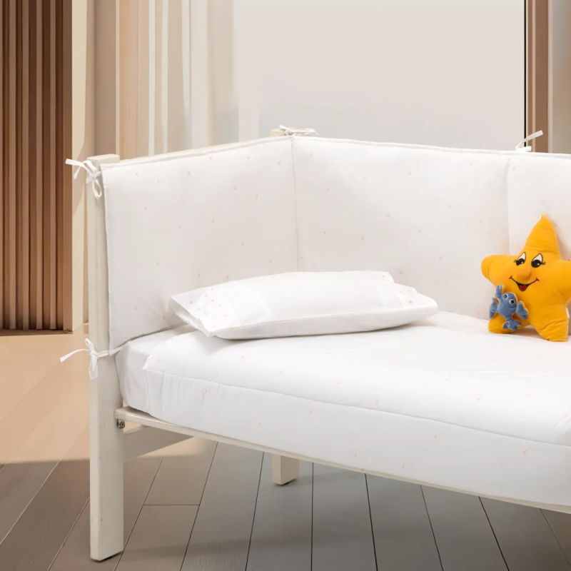 Edredão Berço Bolinhas Cor-de-Rosa