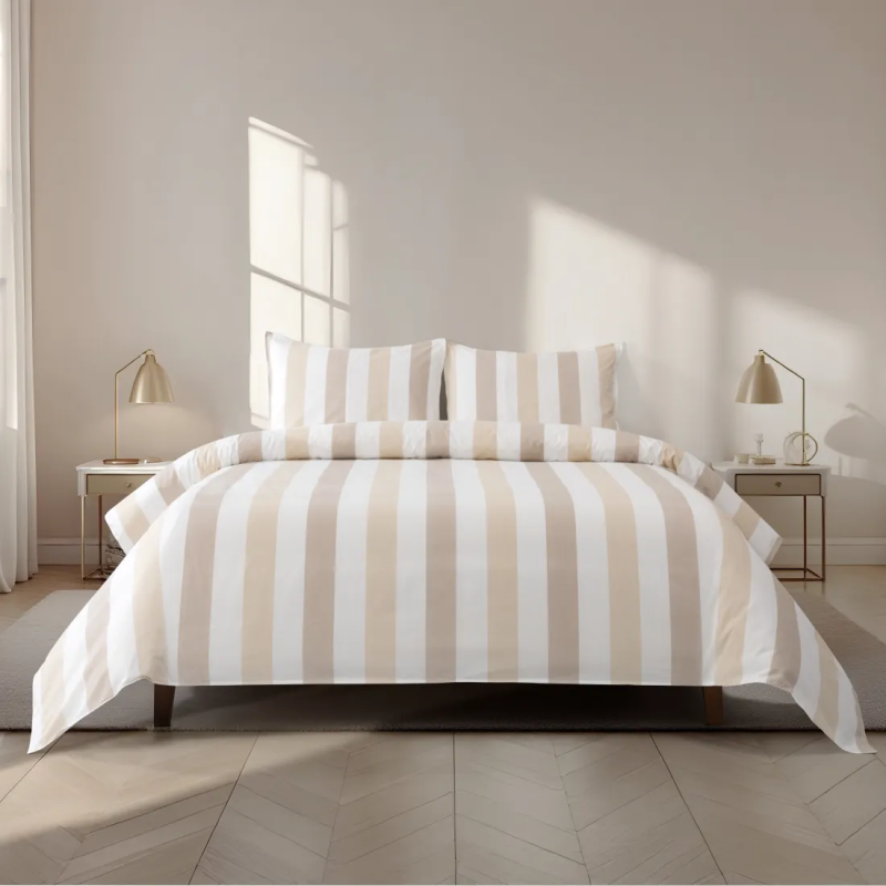 Capa de Edredón Riscas Largas Camel