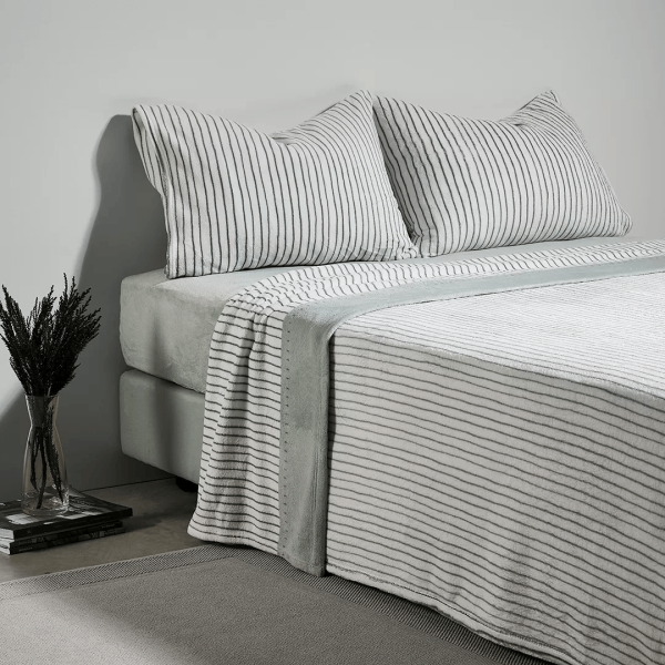 Jogo de Lençóis de Coralina Riscas Verde