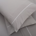 Jogo de Lençóis de Flanela Liso Cinzento