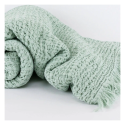 Manta de Algodão Efeito Waffle Tana Verde Água