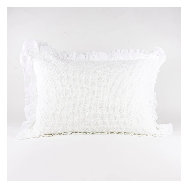 Almofada de Colcha com Folho Branco